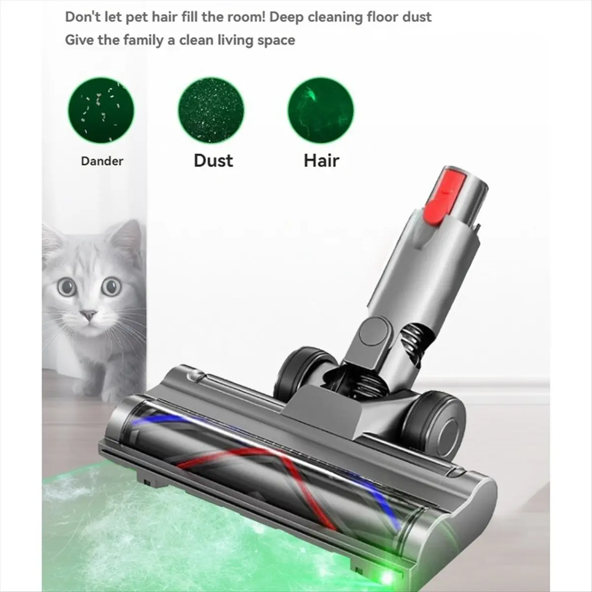 Direct Drive Brush Head for V10 Slim V12 Slim Vacuum Attachment with LED Dust Detection for Carpet Floor Clean
Direct Drive Brush Head for V10 Slim V12 Slim Vacuum Attachment with LED Dust Detection for Carpet Floor Clean