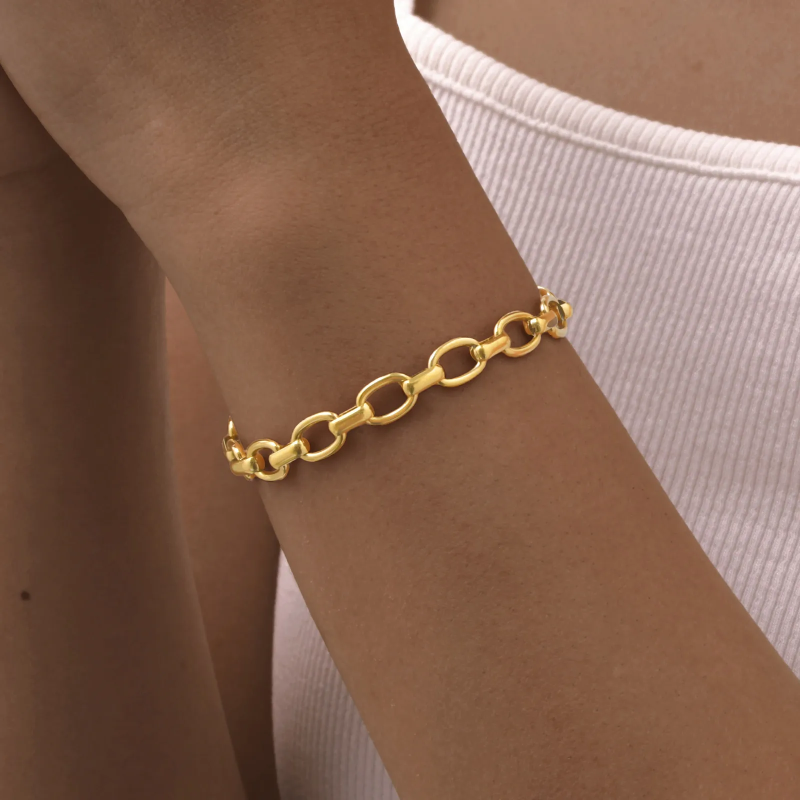 Stainless Steel Bracelet for Women for Women, Gold Plated Link Chain Bracelets,Trendy Mother's Day Gift Jewelry
Stainless Steel Bracelet for Women for Women, Gold Plated Link Chain Bracelets,Trendy Mother's Day Gift Jewelry