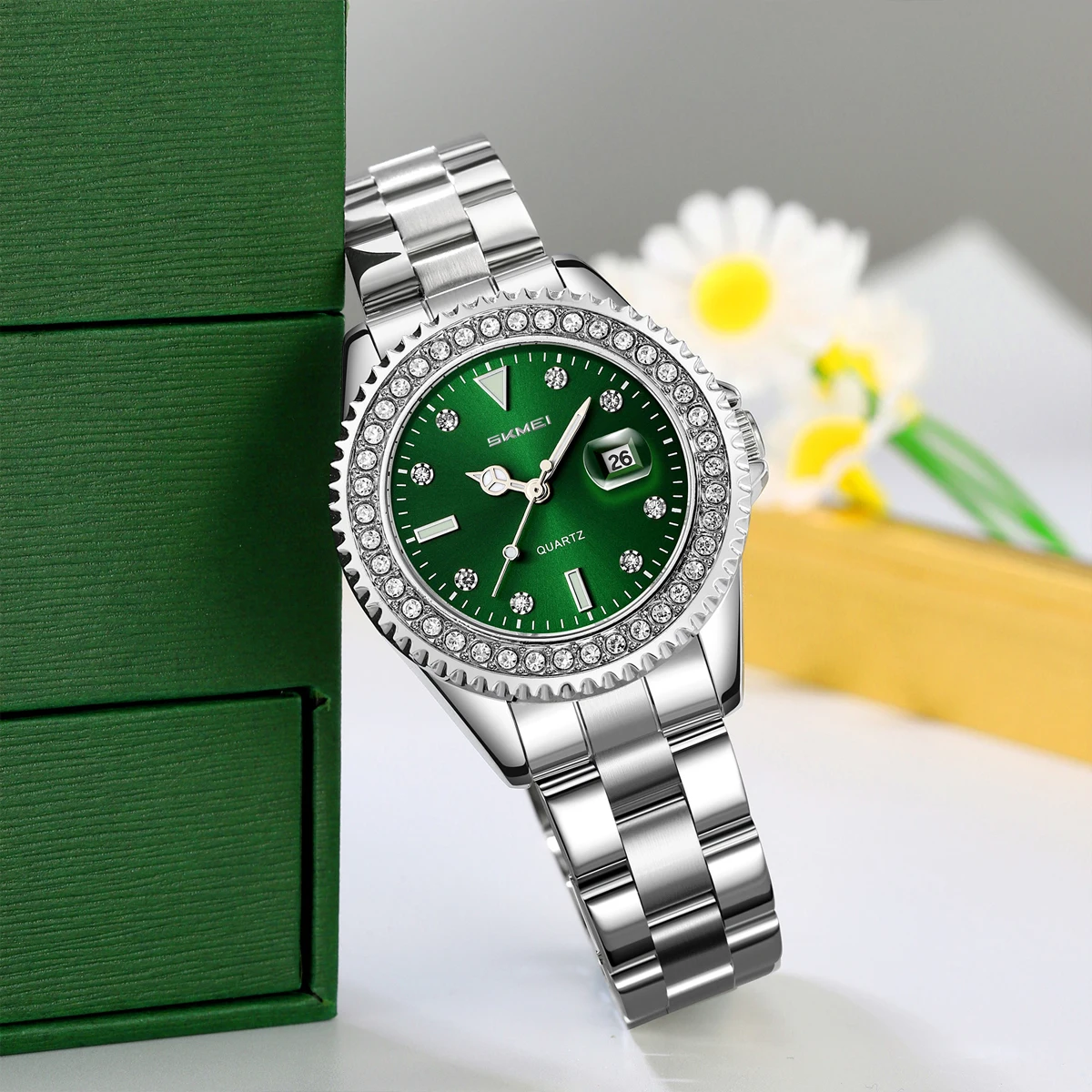 SKMEI 9416 Quartz Wristwatch With Protective Box 3Bar Waterproof Female Women Fashion Watch Clock Timer Date Calender Display
SKMEI 9416 Quartz Wristwatch With Protective Box 3Bar Waterproof Female Women Fashion Watch Clock Timer Date Calender Display