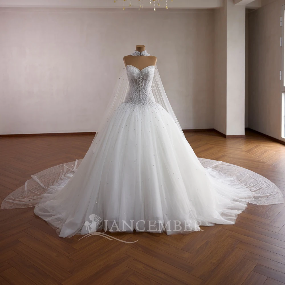 Customized Princess Glitter Ivory Wedding Dresses Women Sleeveless Lace Ball Bridal Gown Court Train 2026 vestidos de novia boda
Customized Princess Glitter Ivory Wedding Dresses Women Sleeveless Lace Ball Bridal Gown Court Train 2026 vestidos de novia boda