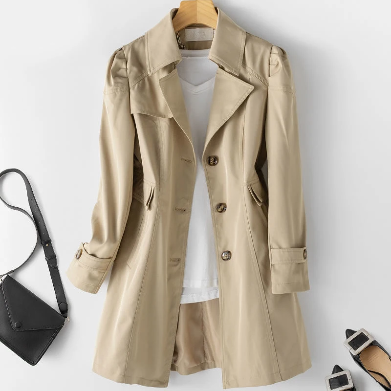 Autumn Women Trench Coat 2022 New Korean Single-breasted Mid-Long Overcoat 5XL Khaki Black Windbreaker Female
Autumn Women Trench Coat 2022 New Korean Single-breasted Mid-Long Overcoat 5XL Khaki Black Windbreaker Female