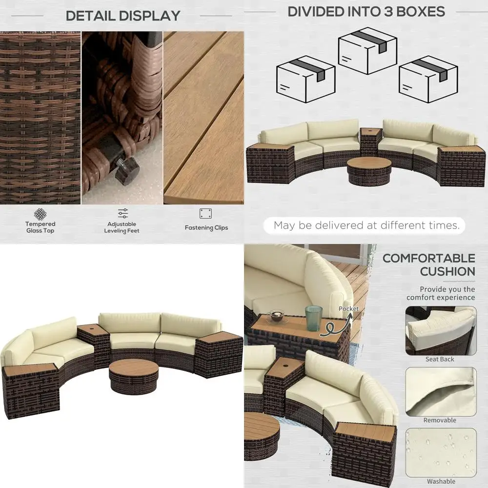 8 Piece Patio urniture Set with 4 Rattan Soa Chairs & 4 Tables, Outdoor Contion Set with Storage & Umbrella Hole or Backyard, La
8 Piece Patio urniture Set with 4 Rattan Soa Chairs & 4 Tables, Outdoor Contion Set with Storage & Umbrella Hole or Backyard, La