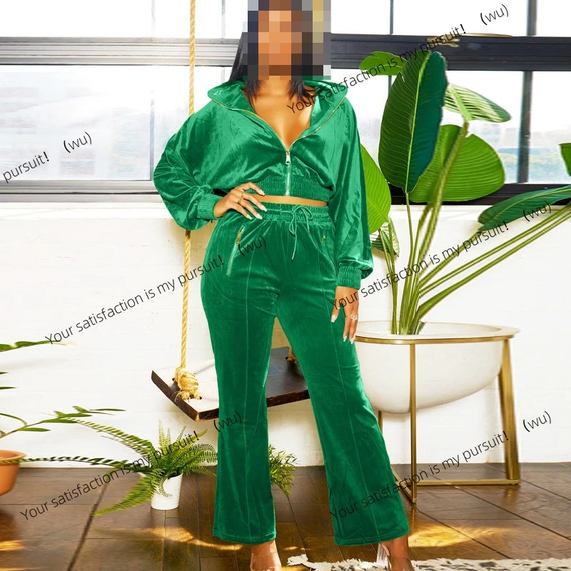 New women's European and American suits, winter fashion casual long-sleeved trousers, women's sweater two-piece set
New women's European and American suits, winter fashion casual long-sleeved trousers, women's sweater two-piece set