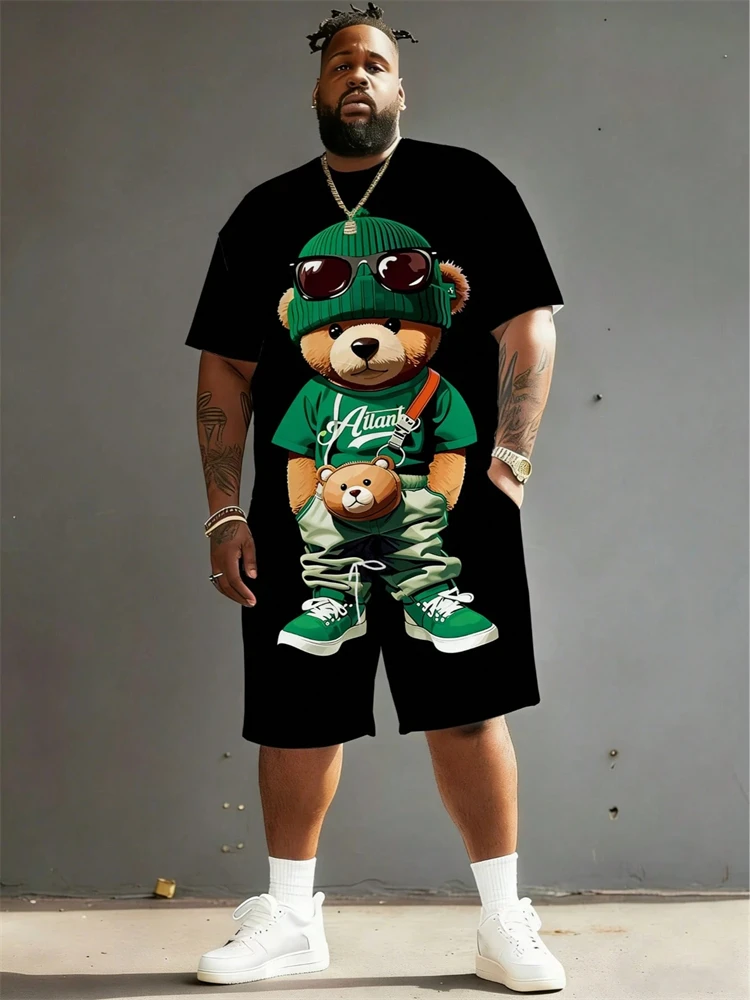 2026 Summer Men 2-Piece Set Fun Cartoon Bear Print Short-Sleeve T-Shirt and Shorts Set Sporty Style Plus Size Fashionable Outfit
2026 Summer Men 2-Piece Set Fun Cartoon Bear Print Short-Sleeve T-Shirt and Shorts Set Sporty Style Plus Size Fashionable Outfit