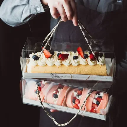 10pcs Transparent Cake Box With Handle Cupcake Swiss Clear Plastic Portable PET Packing Gift Box Roll Long
10pcs Transparent Cake Box With Handle Cupcake Swiss Clear Plastic Portable PET Packing Gift Box Roll Long