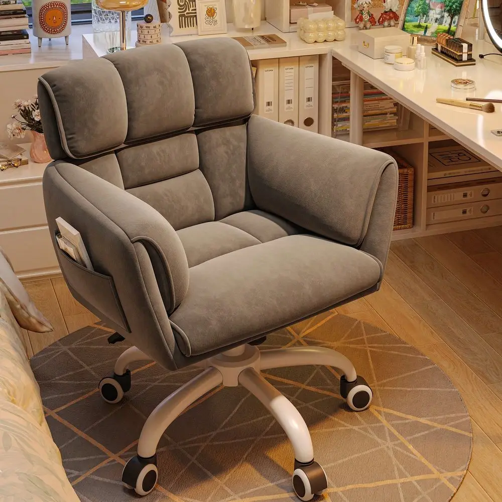 gaming chair ergonomic chair Home Office Chair With Wheels Side Pockets Vanity Chair Adjustable Height Soft holstered Modern Des
gaming chair ergonomic chair Home Office Chair With Wheels Side Pockets Vanity Chair Adjustable Height Soft holstered Modern Des