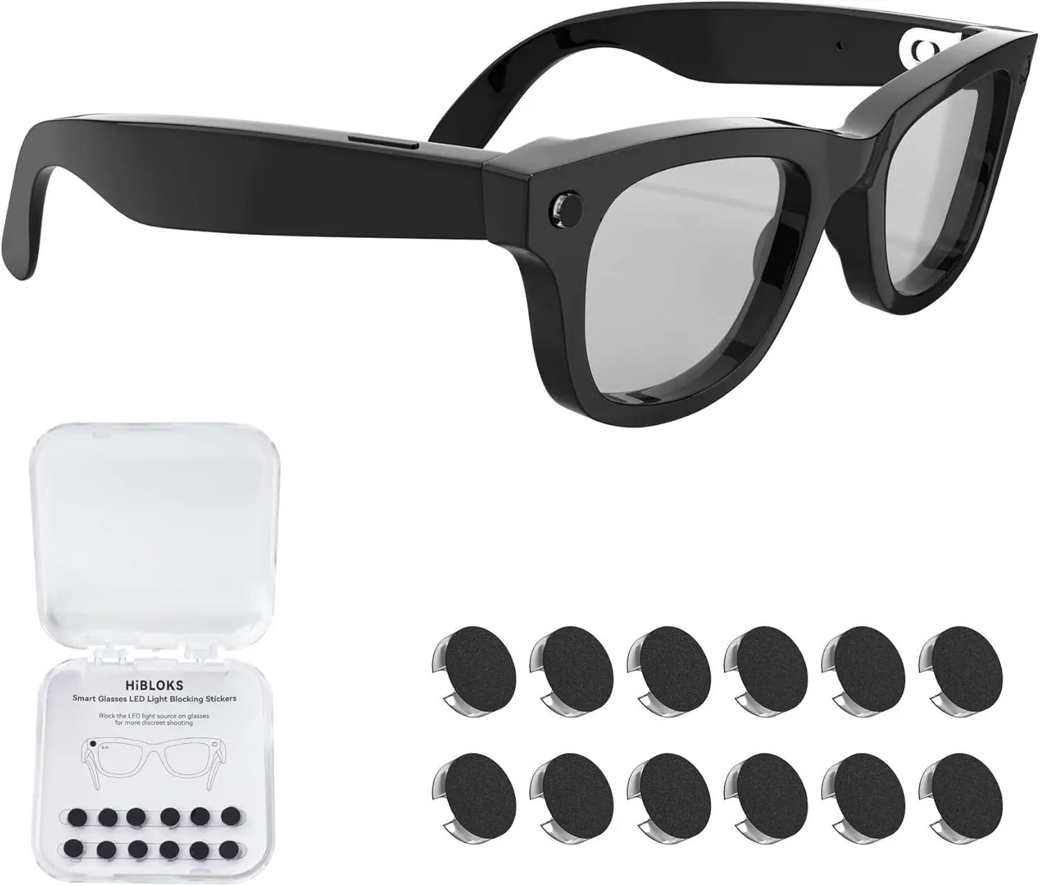 12Pcs LED Light Blocking Stickers for Meta Wayfarer/Skyler & HSTN Smart Glasses - Low-Tack Blackout Covers
12Pcs LED Light Blocking Stickers for Meta Wayfarer/Skyler & HSTN Smart Glasses - Low-Tack Blackout Covers