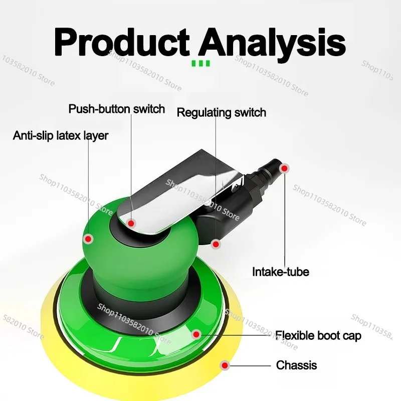 Pneumatic portable sander 5-disc compact pneumatic random track finishing tool
Pneumatic portable sander 5-disc compact pneumatic random track finishing tool