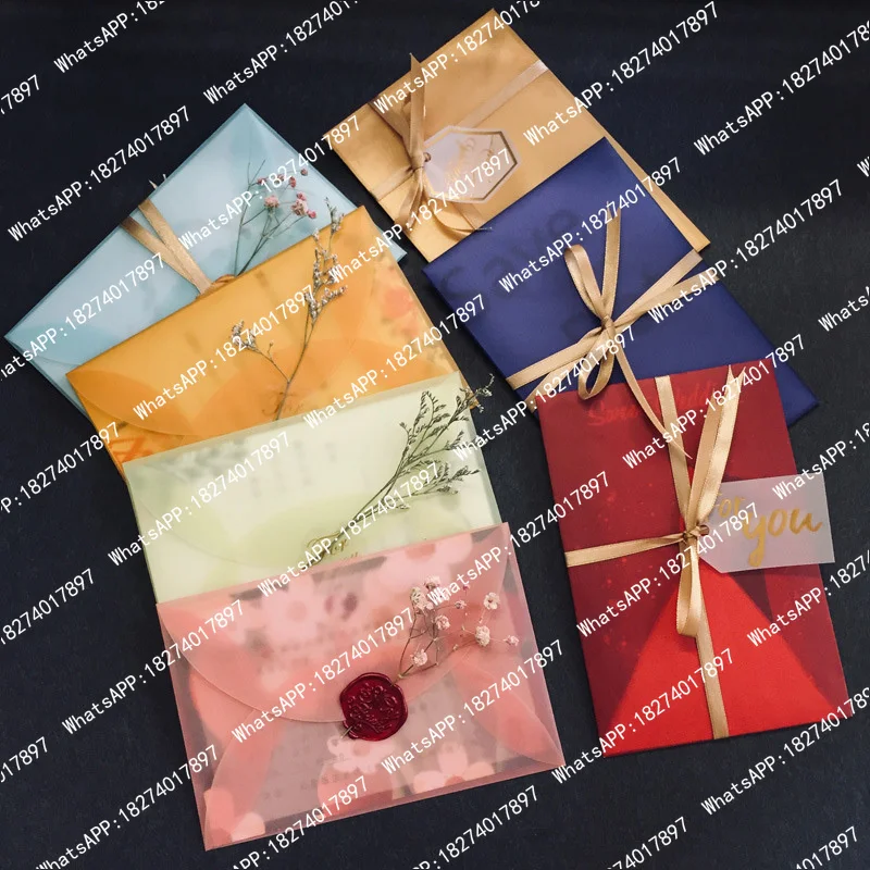 50pcs Colorful Semi-transparent Sulfuric Acid Paper Envelopes For DIY Postcard Cards Wedding Invitation Gift Packing Bag
50pcs Colorful Semi-transparent Sulfuric Acid Paper Envelopes For DIY Postcard Cards Wedding Invitation Gift Packing Bag