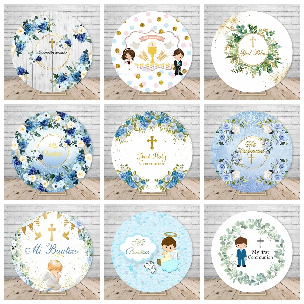 Blue Round Communion Background Gold Cross Newborn Baptism Girl Boy First Communion Decoration Grail Dove Custom Background
Blue Round Communion Background Gold Cross Newborn Baptism Girl Boy First Communion Decoration Grail Dove Custom Background