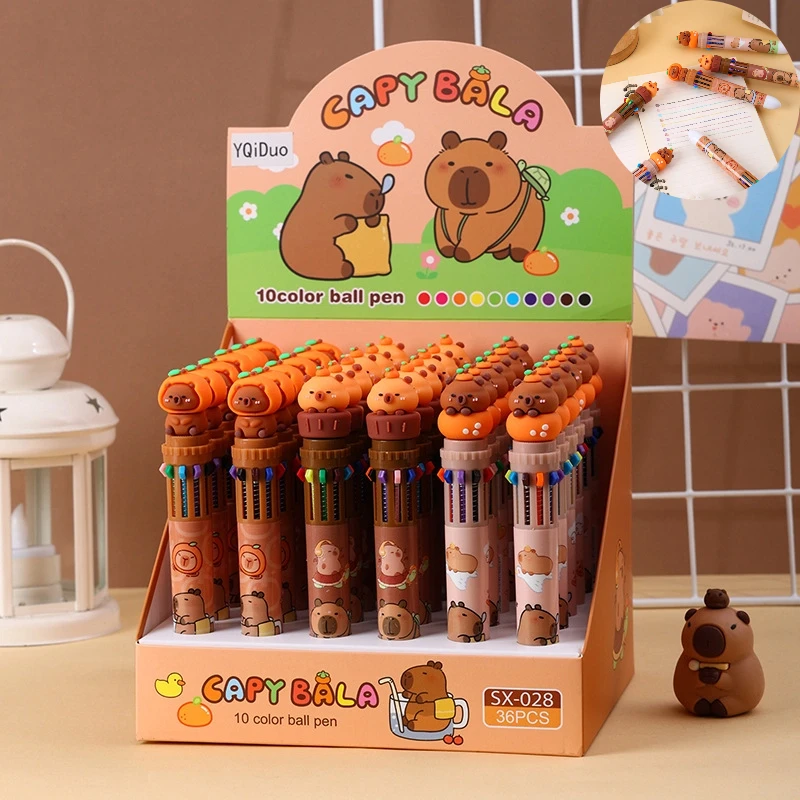 Capibala 36pcs Ballpoint Pen Cartoon Set 10 Colors 0.7mm Cute Capybara Modeling Hand Held Pen Learning Office Gifts Stationery
Capibala 36pcs Ballpoint Pen Cartoon Set 10 Colors 0.7mm Cute Capybara Modeling Hand Held Pen Learning Office Gifts Stationery