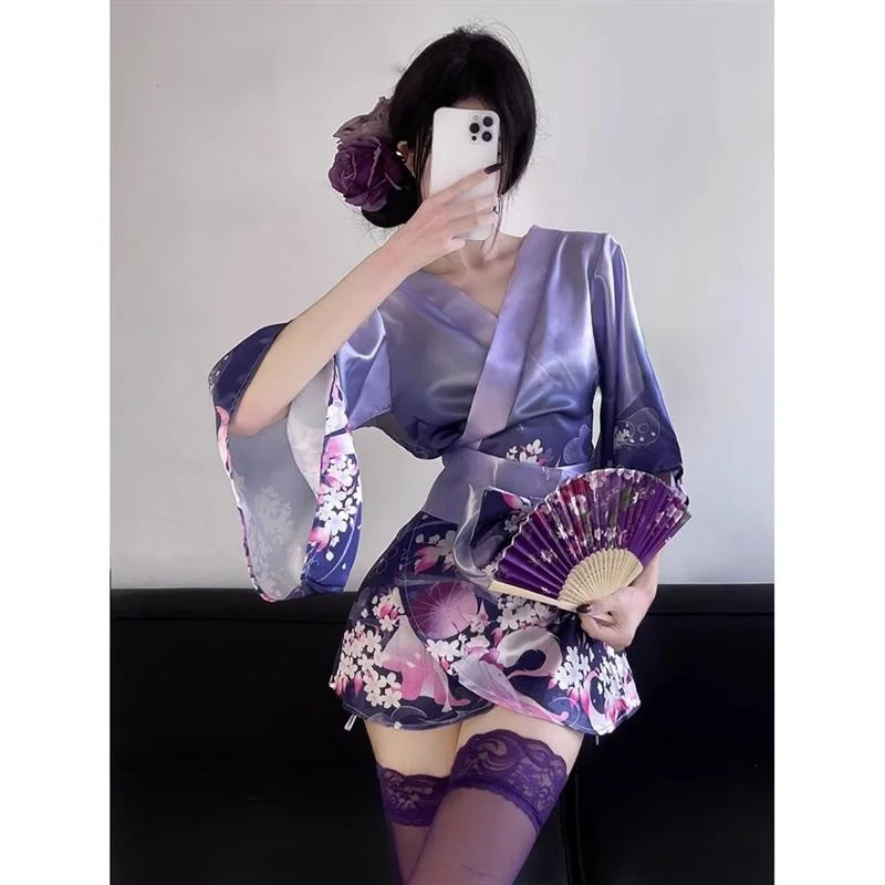 Sexy Halloween Costume Pure Desire Japanese Kimono Style Cosplay Dress V-Neck Long Sleeve Straight Cut Knot Skirt
Sexy Halloween Costume Pure Desire Japanese Kimono Style Cosplay Dress V-Neck Long Sleeve Straight Cut Knot Skirt