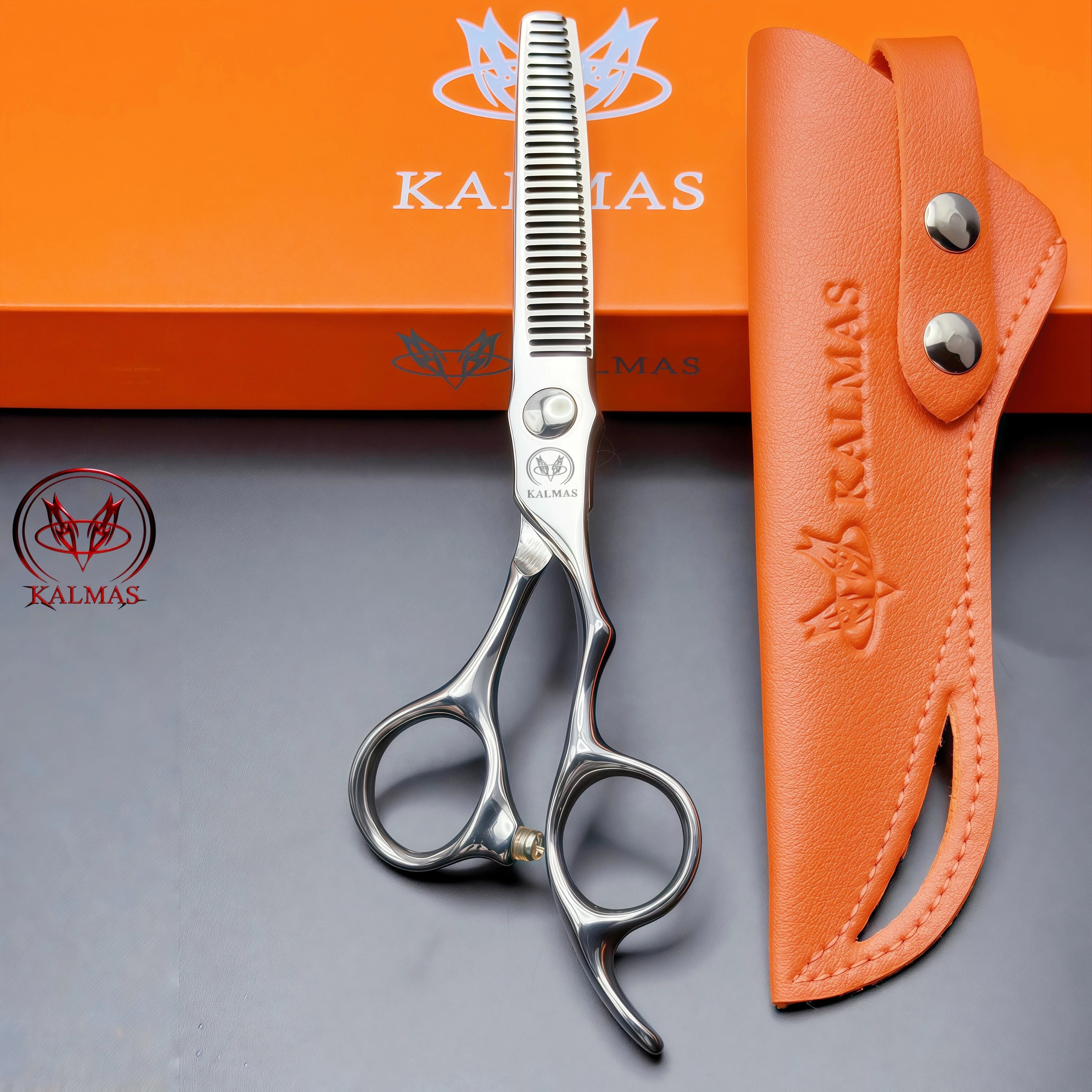 KALMAS 6-Inch Professional Barber Hair Cutting Scissors - Premium VG10 Steel Shears for Precision Hairdressing
KALMAS 6-Inch Professional Barber Hair Cutting Scissors - Premium VG10 Steel Shears for Precision Hairdressing