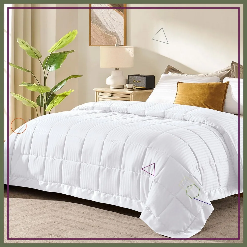 King Size Down Alternative Blanket with Satin Trim, Lightweight All-Season Machine Washable White 108x90 Inch
King Size Down Alternative Blanket with Satin Trim, Lightweight All-Season Machine Washable White 108x90 Inch