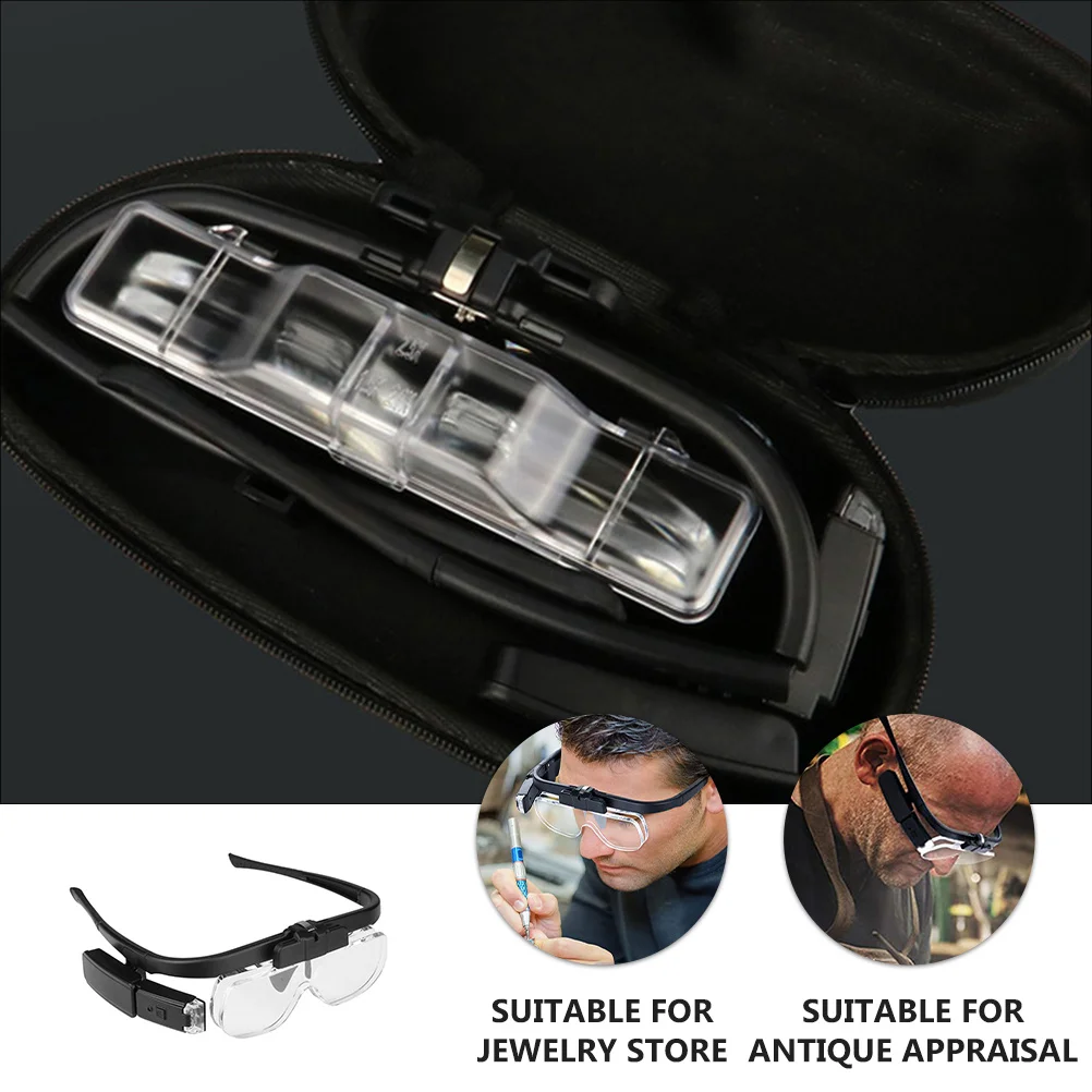 1 Set Led Magnifier With Acrylic Lens Head-Mounted Magnifying Glass For Reading Repair Watch Jewelry Illuminated Maintenance