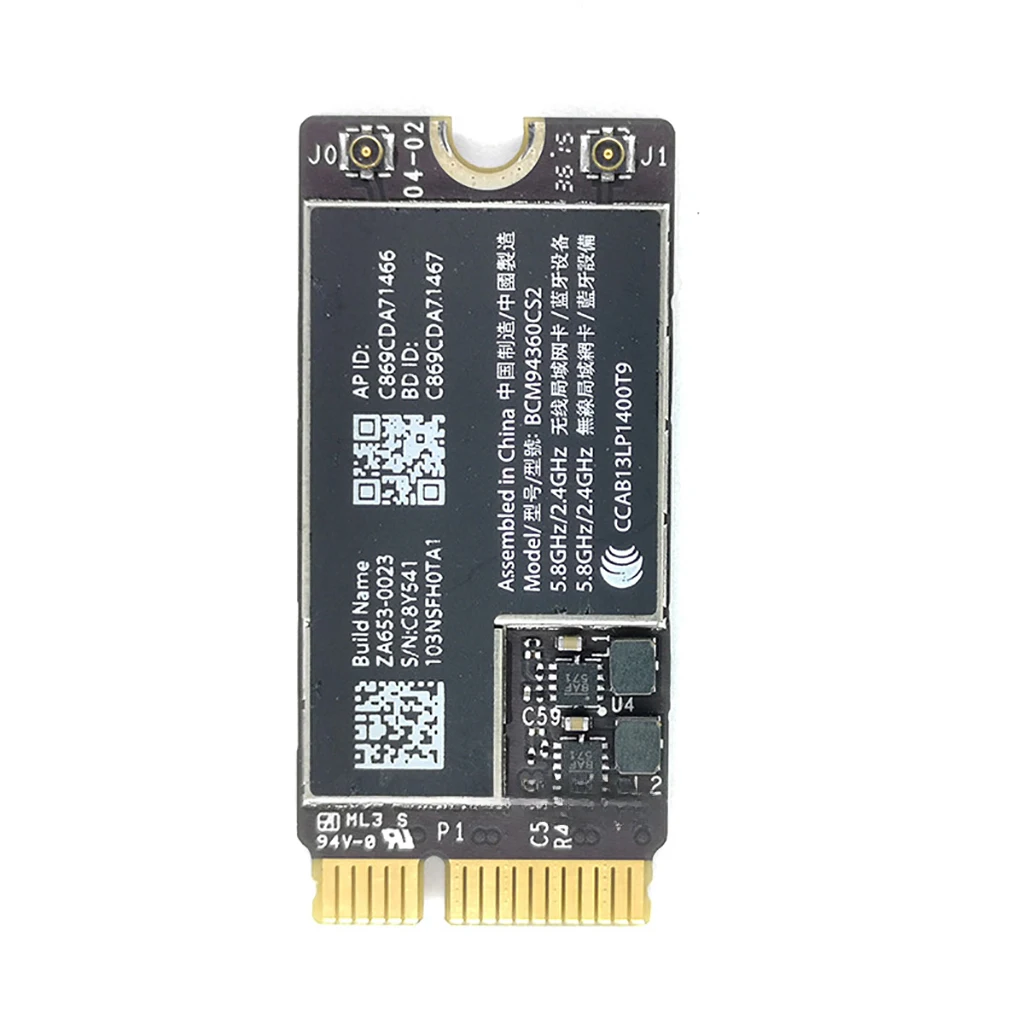 BCM94360CS2 2.4G/5G Wireless Network Card Adapter Card Bluetooth-Compatible 4.0 for MacBook Air A1465 A1466 2013 2014 2015 2017
BCM94360CS2 2.4G/5G Wireless Network Card Adapter Card Bluetooth-Compatible 4.0 for MacBook Air A1465 A1466 2013 2014 2015 2017