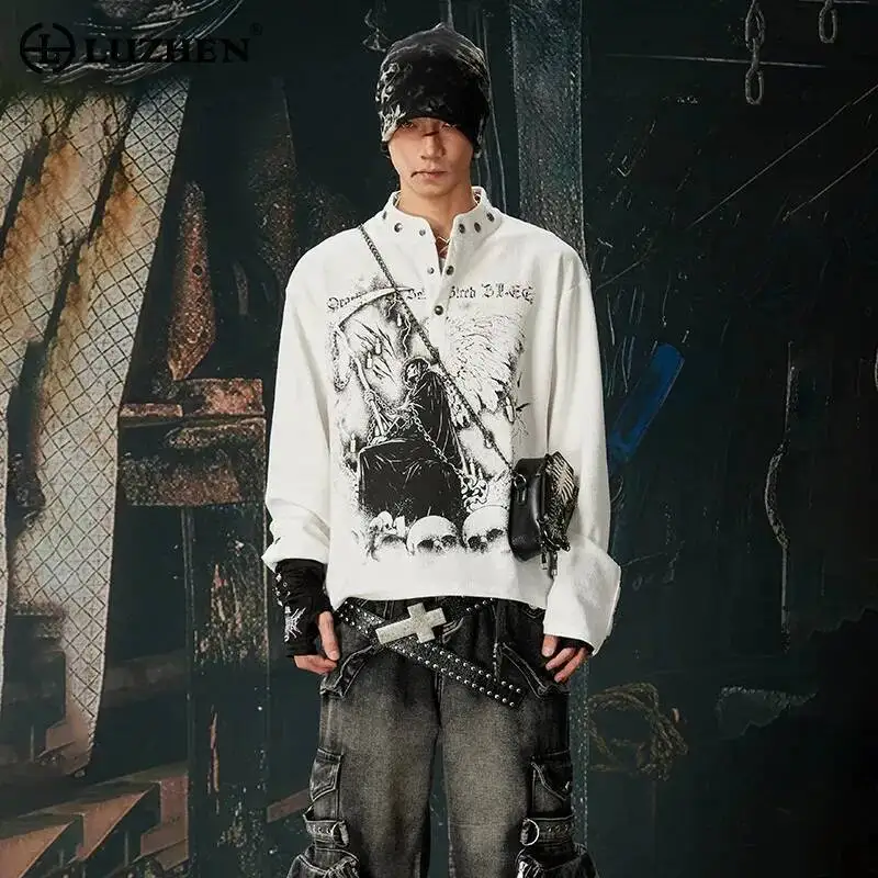 LUZHEN 2026 Spring New Personalized Pattern Printed Long Sleeve T-shirt Men's Fashion Handsome Streetwear Round Neck Tops JY6767
LUZHEN 2026 Spring New Personalized Pattern Printed Long Sleeve T-shirt Men's Fashion Handsome Streetwear Round Neck Tops JY6767
