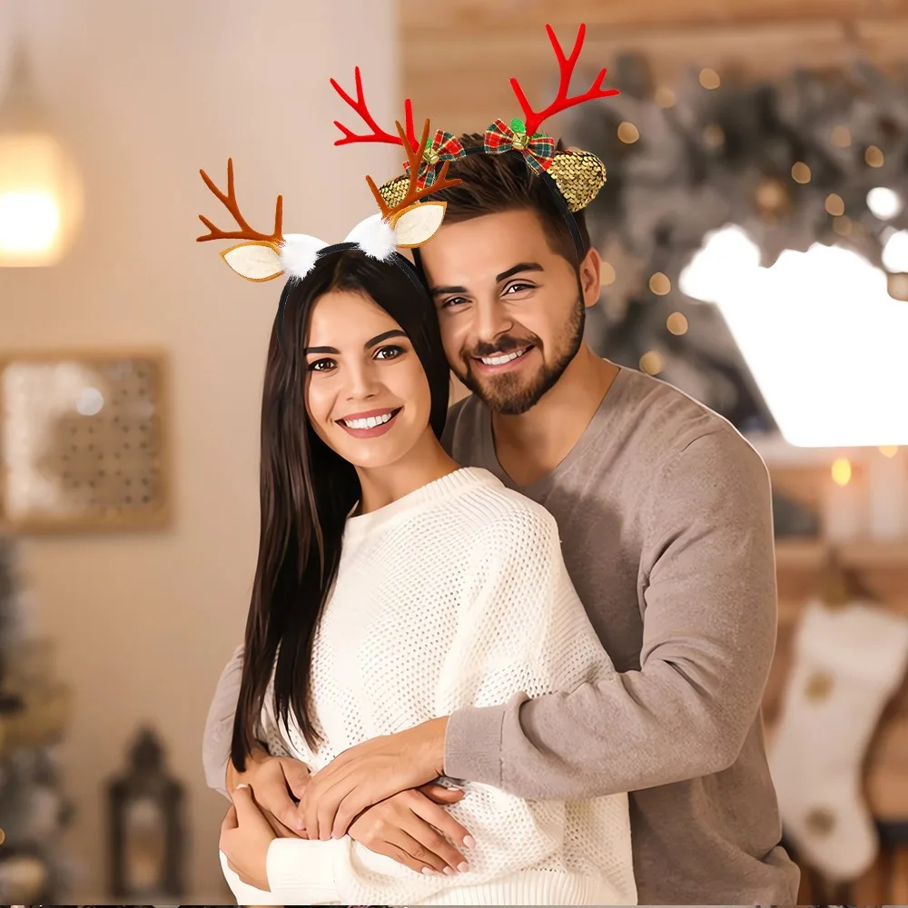 Cute Christmas Headband Glitter Sequin Flocked Antler Deer Ear Headband Headwear Photograph Props Xmas Hairband Party Gift
Cute Christmas Headband Glitter Sequin Flocked Antler Deer Ear Headband Headwear Photograph Props Xmas Hairband Party Gift