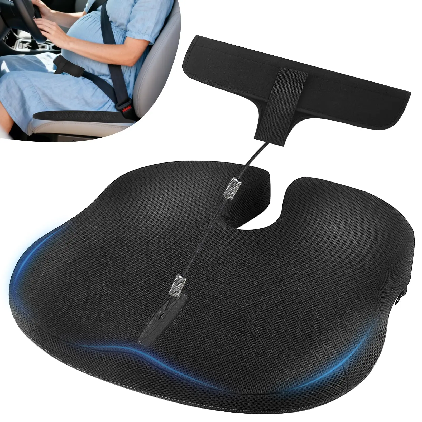 Car Seat Cushion With Strap Adjuster For Pregnant Women Memory Foam Tailbone Pain Relief Back Support
Car Seat Cushion With Strap Adjuster For Pregnant Women Memory Foam Tailbone Pain Relief Back Support
