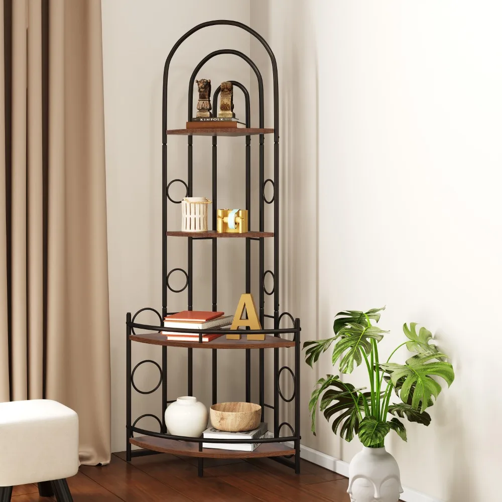 4-Tier Corner Bookshelf, Modern Style, Plant Stand with Metal Frame,for gardens, balconies, and patio,Plant shelves
4-Tier Corner Bookshelf, Modern Style, Plant Stand with Metal Frame,for gardens, balconies, and patio,Plant shelves