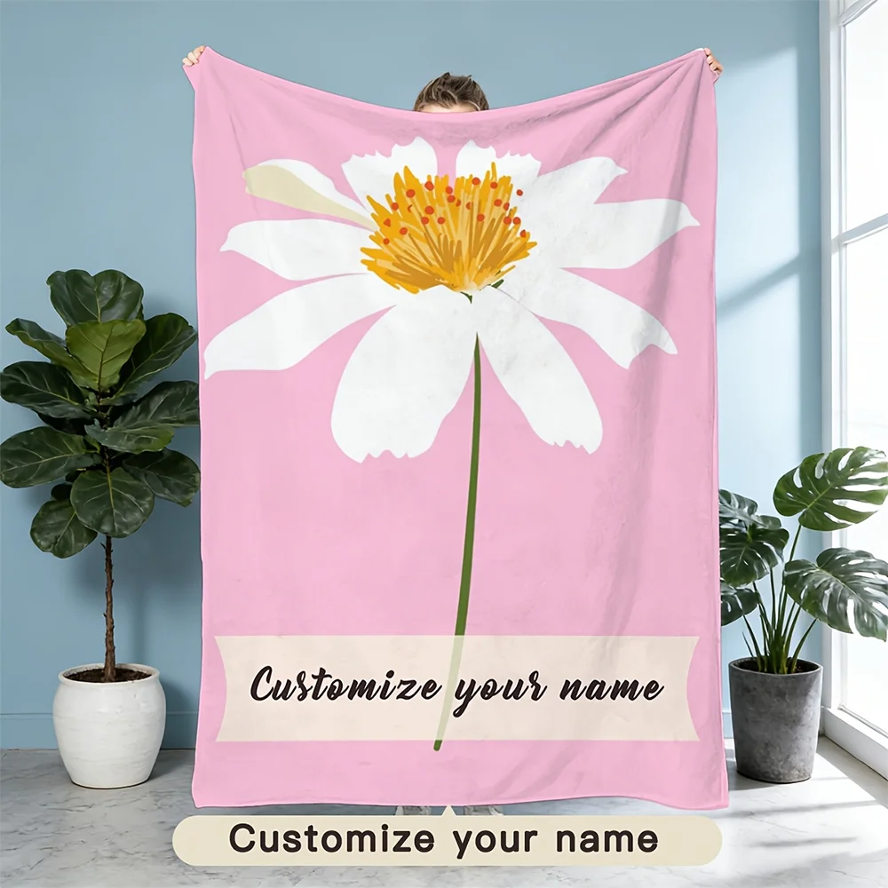 1pc Custom Daisy Personalized Name Blanket, Soft Flannel Warm Throw Blanket for Home Bedroom Living Room Decor Gift
1pc Custom Daisy Personalized Name Blanket, Soft Flannel Warm Throw Blanket for Home Bedroom Living Room Decor Gift