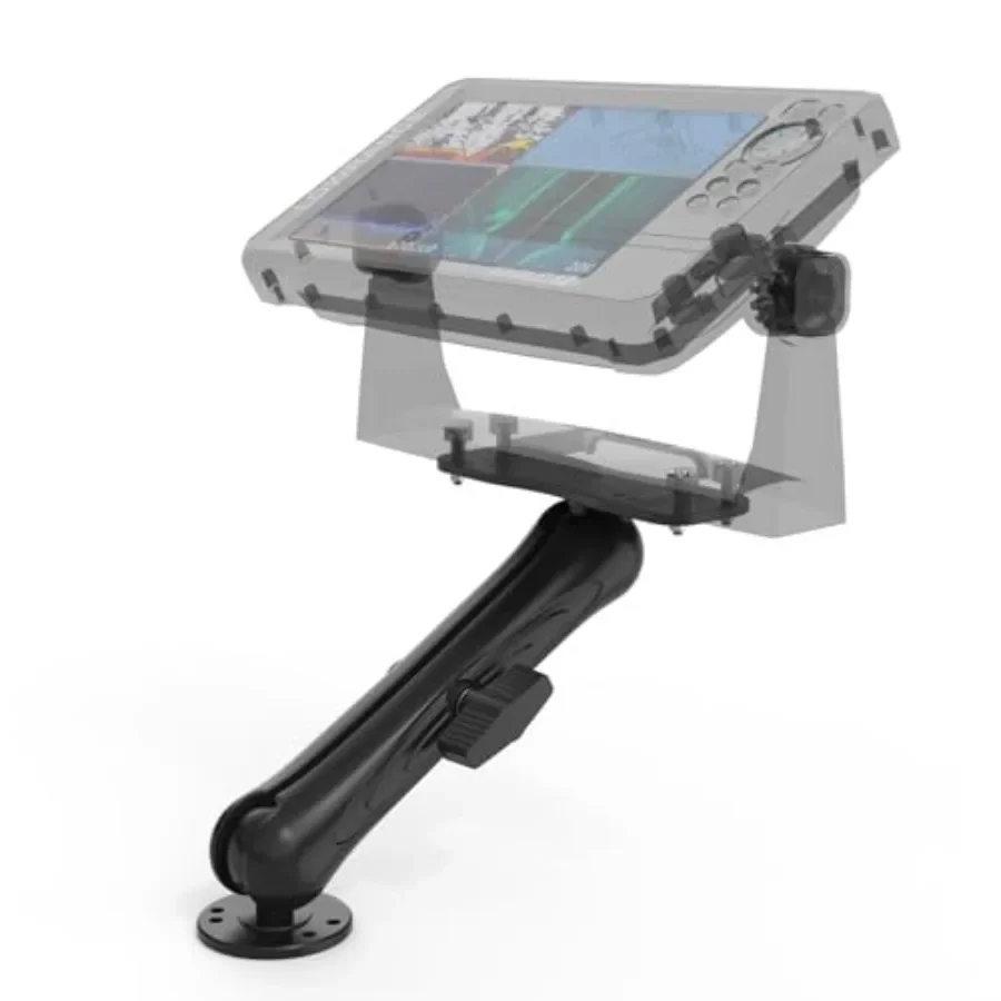 Marine fish finder mount for Garmin, Lowrance, Humminbird: aluminum alloy, black, 1.5 C-size ball base, 9.3 adjustable arm, cor
Marine fish finder mount for Garmin, Lowrance, Humminbird: aluminum alloy, black, 1.5 C-size ball base, 9.3 adjustable arm, cor