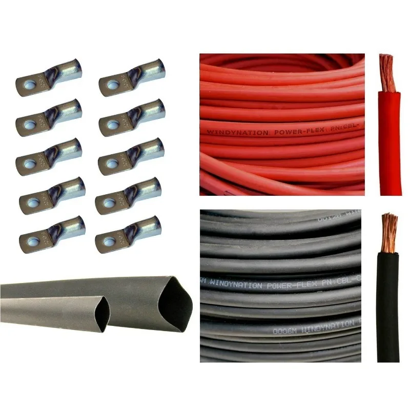 1/0 Gauge 1/0 AWG 10 Feet Red + 10 Feet Black Welding Battery Pure Copper Flexible Cable + 10pcs of 3/8" Tinned Copper Cable
1/0 Gauge 1/0 AWG 10 Feet Red + 10 Feet Black Welding Battery Pure Copper Flexible Cable + 10pcs of 3/8" Tinned Copper Cable