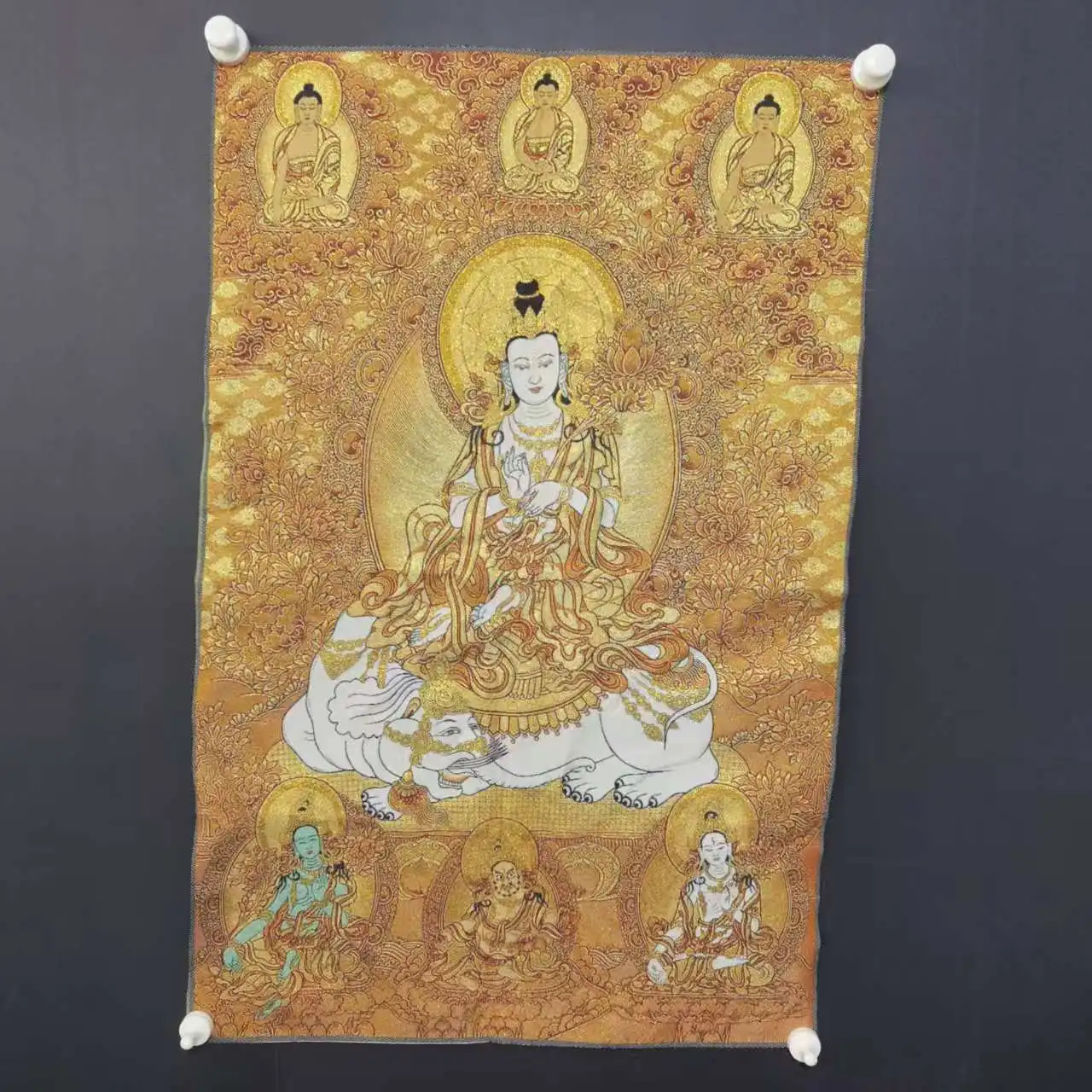 35"Thangka Embroidery Tibetan Buddhism Silk Embroidery brocade Samantabhadra White elephant mount Buddha Thangka Worship Hall
35"Thangka Embroidery Tibetan Buddhism Silk Embroidery brocade Samantabhadra White elephant mount Buddha Thangka Worship Hall