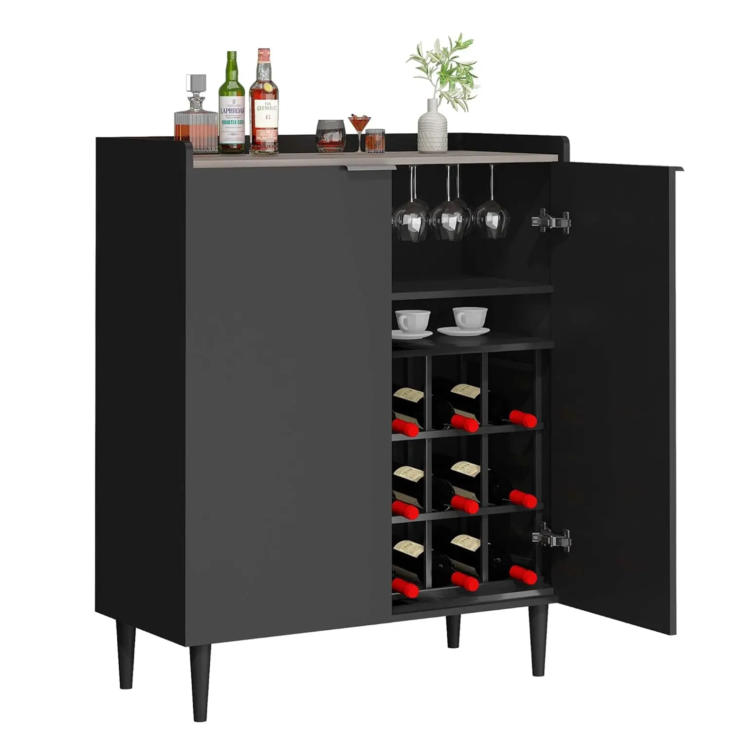37" Industrial Wine Bar Cabinet with Removable Racks for Liquor & Glasses, Kitchen Home Storage, 1 PCS, Customized
37" Industrial Wine Bar Cabinet with Removable Racks for Liquor & Glasses, Kitchen Home Storage, 1 PCS, Customized