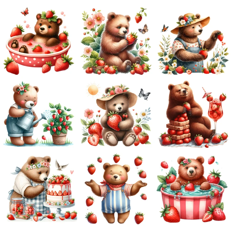 Iron coat patch bear strawberry Heat Transfer cartoon casual men's T-shirt hoodie DIY jacket patch DTF Thermal sticker washable
Iron coat patch bear strawberry Heat Transfer cartoon casual men's T-shirt hoodie DIY jacket patch DTF Thermal sticker washable