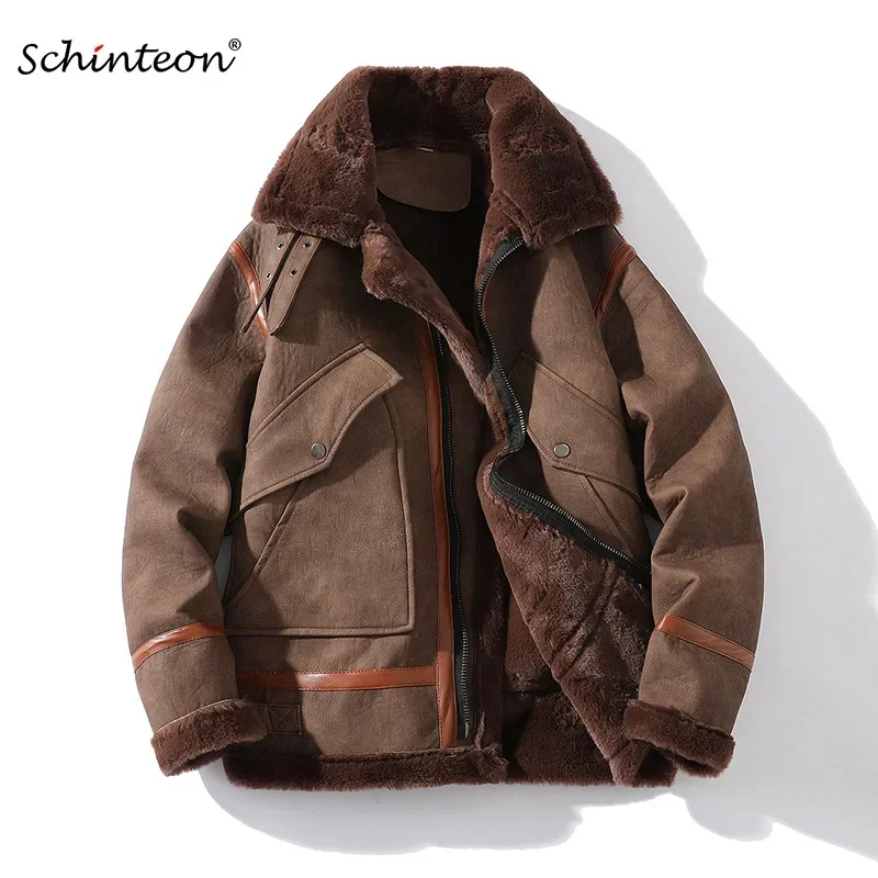 Schinteon Men Suede Leather Winter Warm Jacket Outwear Artificial Lamb Wool Fur Casual Plus Size Turn-Down Collar Winter Coat
Schinteon Men Suede Leather Winter Warm Jacket Outwear Artificial Lamb Wool Fur Casual Plus Size Turn-Down Collar Winter Coat