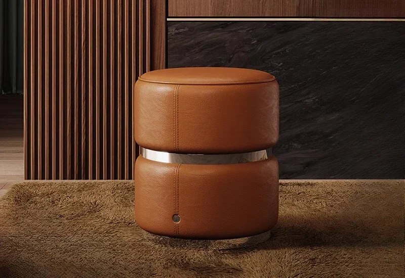 Simple luxury series round makeup stool Italian light luxury bedroom leather simple
Simple luxury series round makeup stool Italian light luxury bedroom leather simple