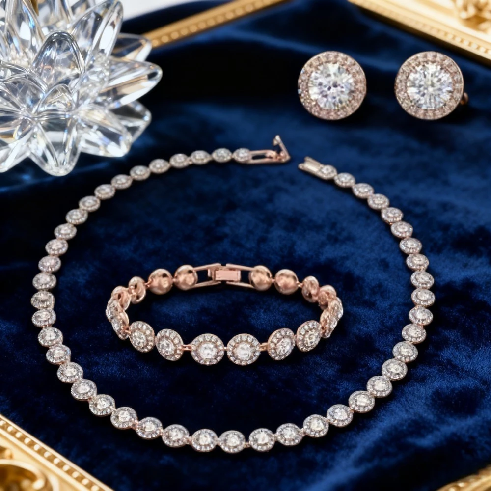 2026 Trendy Collection Sparkling Cubic Zirconia Jewelry Set Earrings Bracelet Necklace for Women Wedding Party
2026 Trendy Collection Sparkling Cubic Zirconia Jewelry Set Earrings Bracelet Necklace for Women Wedding Party