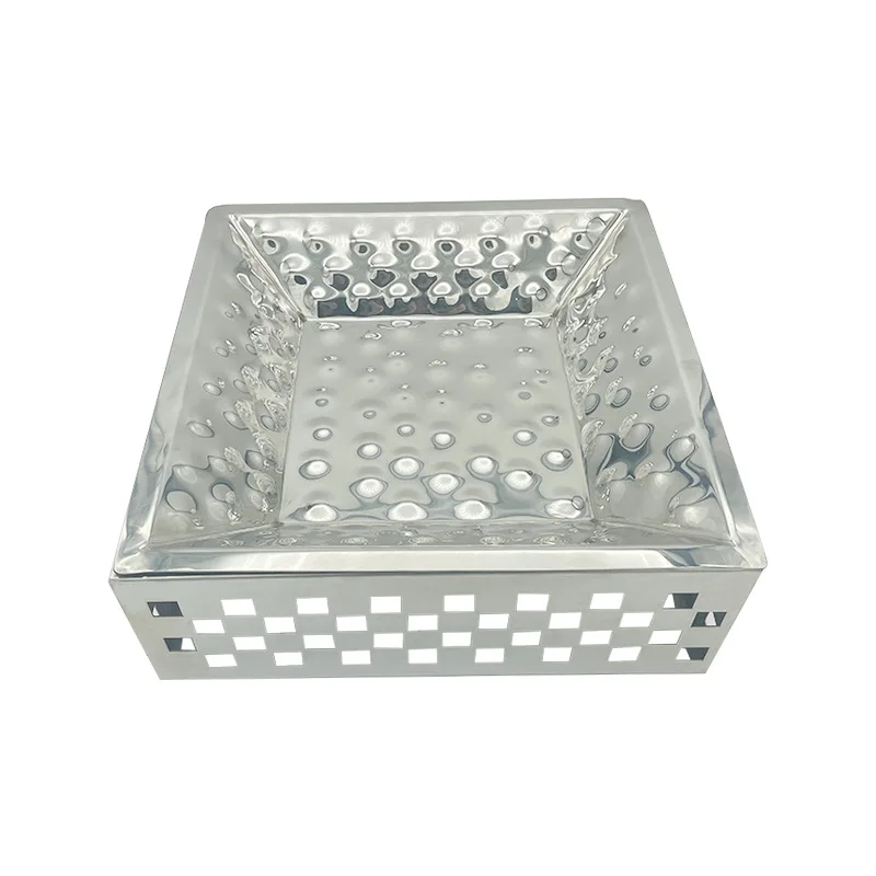 Stainless steel hammer print fruit plate with seat hammer point fruit plate
Stainless steel hammer print fruit plate with seat hammer point fruit plate