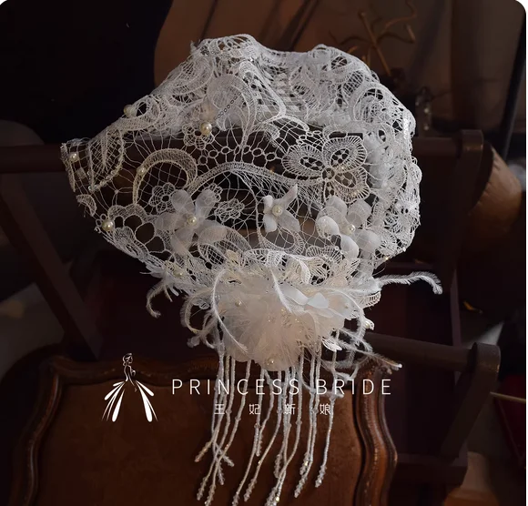 New bridal headdress lace beautiful handmade retro niche fashion hat hair accessories jellyfish party tassel flower hat
New bridal headdress lace beautiful handmade retro niche fashion hat hair accessories jellyfish party tassel flower hat