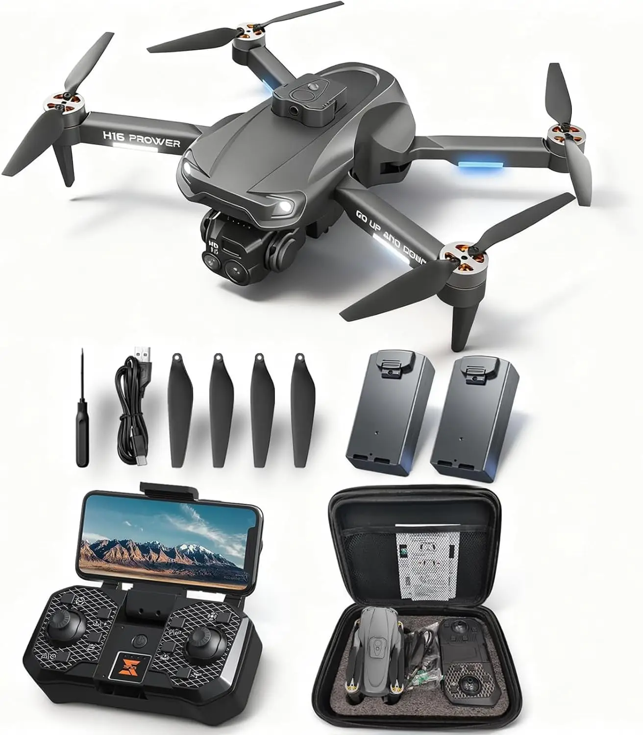 Camera Drone with Obstacle Avoidance, Stable Hovering & Dual Batteries, Foldable Design for Adults & Beginners
Camera Drone with Obstacle Avoidance, Stable Hovering & Dual Batteries, Foldable Design for Adults & Beginners