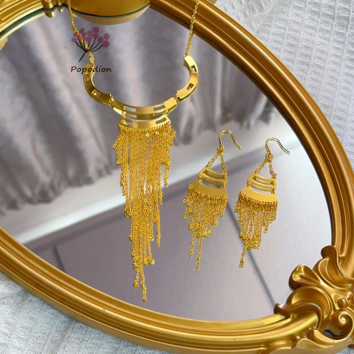 New French 24K Gold Plated Necklace Earrings for Wedding Engagement Party Jewelry Set for Lovers DD10675
New French 24K Gold Plated Necklace Earrings for Wedding Engagement Party Jewelry Set for Lovers DD10675