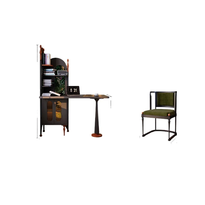 Bedroom French retro style corner study table bookshelf computer table integrated
Bedroom French retro style corner study table bookshelf computer table integrated