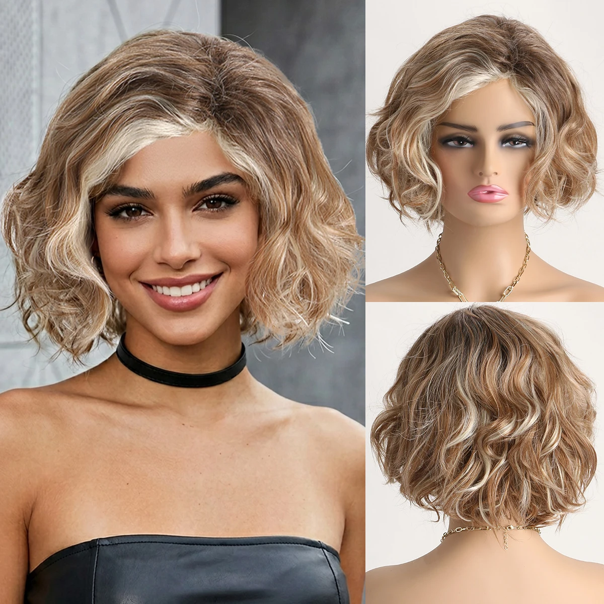 12 Inch Short Ladies' Synthetic Wig, Suitable For Christmas, Music Festivals And Parties, With Hair Net
12 Inch Short Ladies' Synthetic Wig, Suitable For Christmas, Music Festivals And Parties, With Hair Net