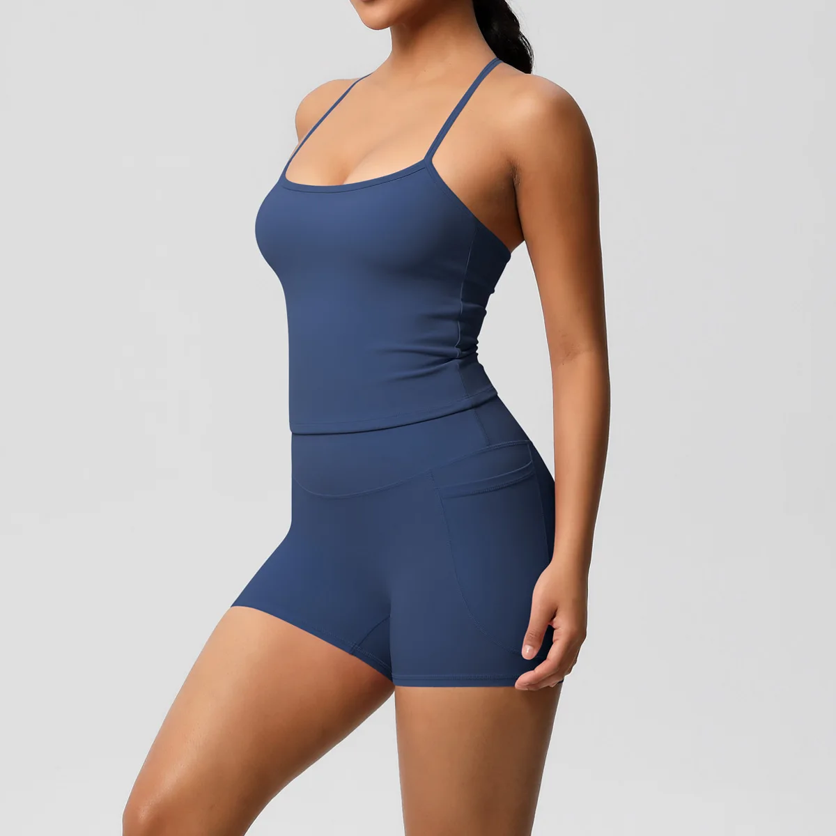 Seamless Solid Color Cloud Feeling Pocket Yoga Shorts Sports Fitness Beautiful Back Breathable Vest Fitness Yoga Two-piece Set
Seamless Solid Color Cloud Feeling Pocket Yoga Shorts Sports Fitness Beautiful Back Breathable Vest Fitness Yoga Two-piece Set