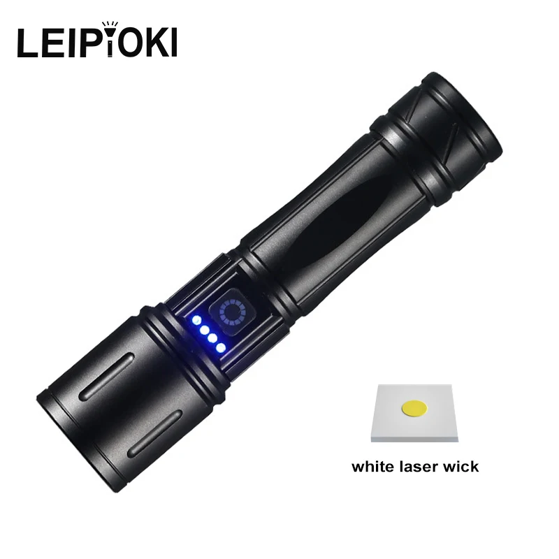 High Power Led Flashlights White Laser Rechargeable Flashlight Telescopic Aluminum Lantern With Battery Display Long Shot Torch
High Power Led Flashlights White Laser Rechargeable Flashlight Telescopic Aluminum Lantern With Battery Display Long Shot Torch