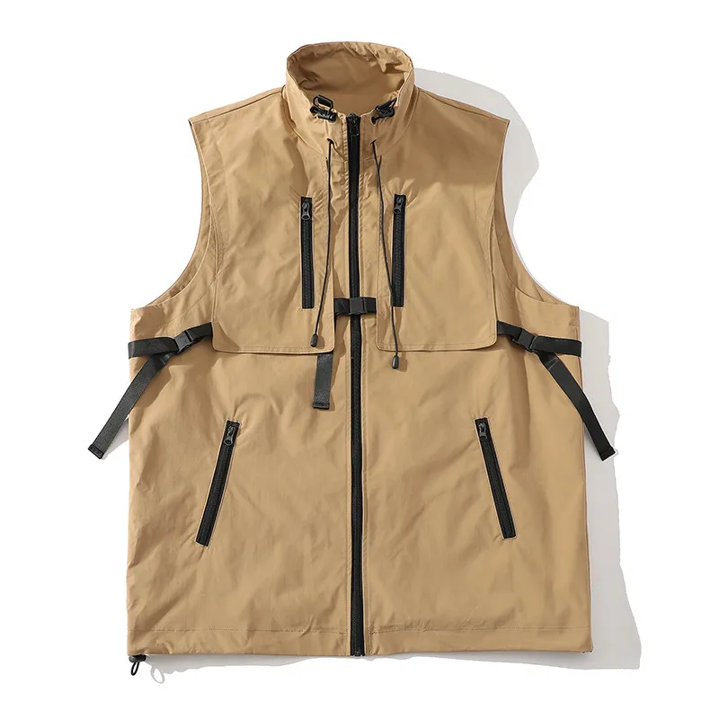 Spring Autumn Men Trendy Motorcycle Workwear Vests Men Zip-Up Stand Collar Vest Men Design Casua Multi Pocket Waistcost
Spring Autumn Men Trendy Motorcycle Workwear Vests Men Zip-Up Stand Collar Vest Men Design Casua Multi Pocket Waistcost