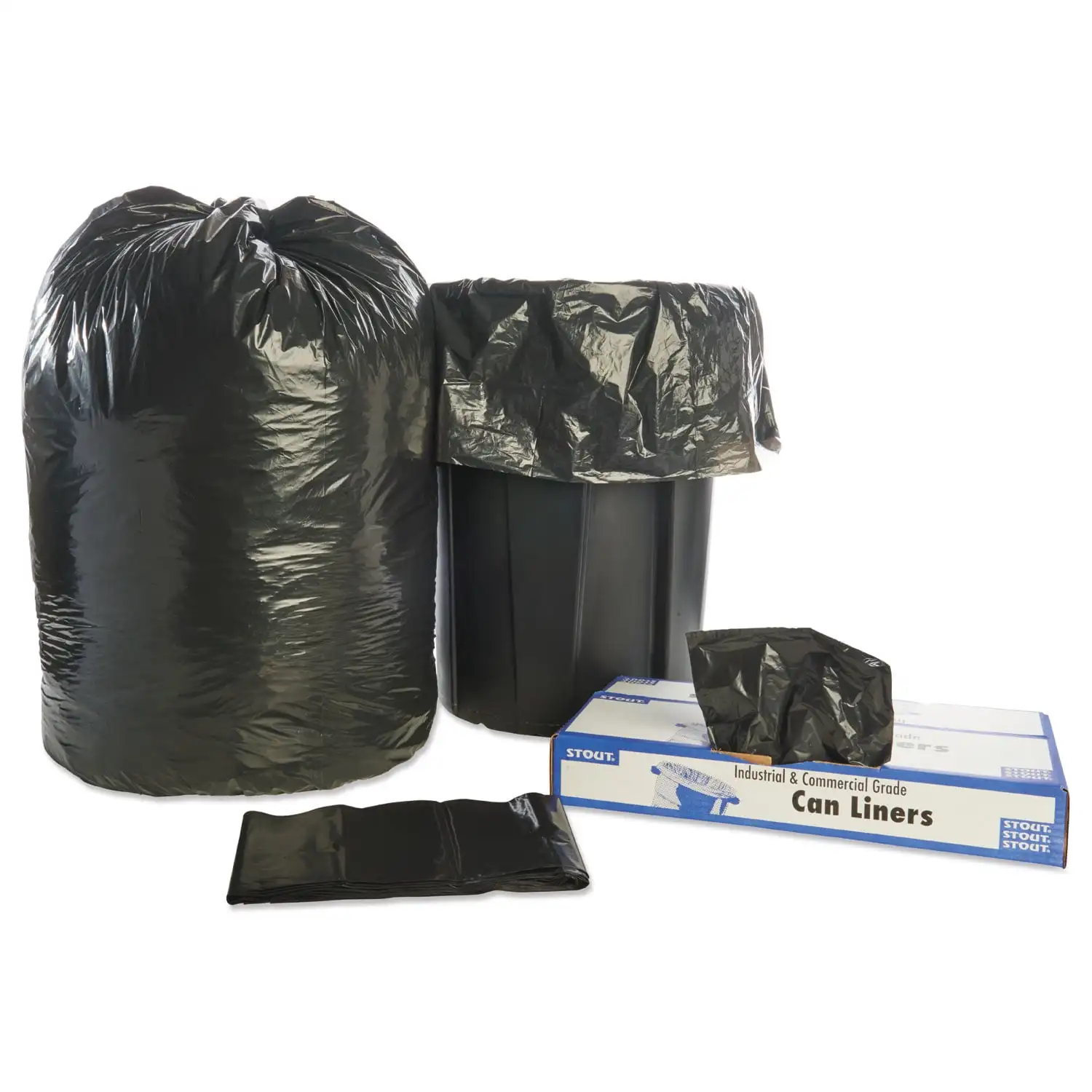 Stout by Envision Total Recycled Content Plastic Trash Bags, 60 Gal, 1.5 Mil, 38 X 60, Black/Brown, 100/Carton
Stout by Envision Total Recycled Content Plastic Trash Bags, 60 Gal, 1.5 Mil, 38 X 60, Black/Brown, 100/Carton