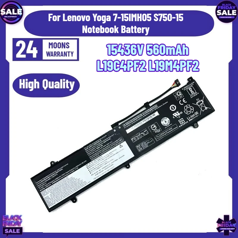 15436V 560mAh L19C4PF2 L19M4PF2 Laptop Battery for Lenovo Yoga 7-15IMH05 S750-15 Notebook Battery
15436V 560mAh L19C4PF2 L19M4PF2 Laptop Battery for Lenovo Yoga 7-15IMH05 S750-15 Notebook Battery