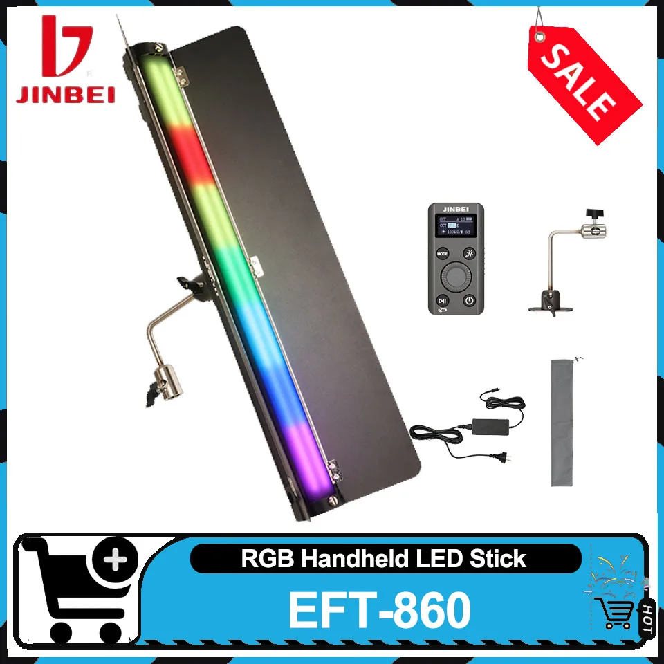 JINBEI EFT860 RGB 2000K-7500K 4Bit Pixel 80W Full Color Rod Light LED Handheld Stick Light for Vlog Video Recording
JINBEI EFT860 RGB 2000K-7500K 4Bit Pixel 80W Full Color Rod Light LED Handheld Stick Light for Vlog Video Recording