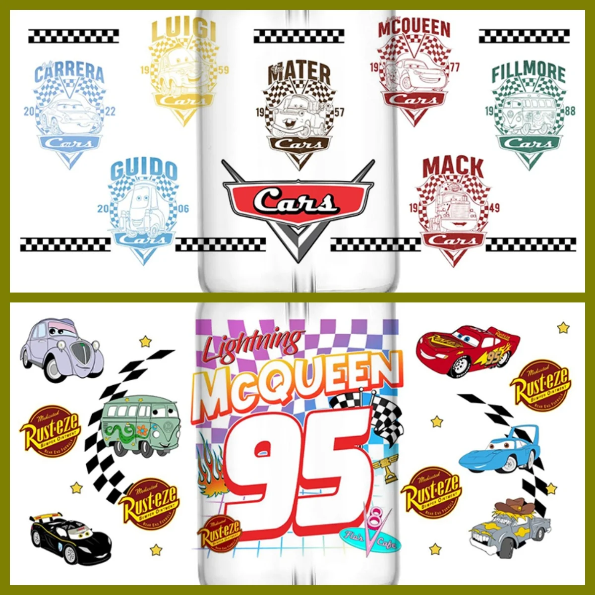 Новые 3D-наклейки с мультяшными машинками для кружек, стаканов и телефонов, водонепроницаемые, для самостоятельного оформления, 16 унций
Новые 3D-наклейки с мультяшными машинками для кружек, стаканов и телефонов, водонепроницаемые, для самостоятельного оформления, 16 унций