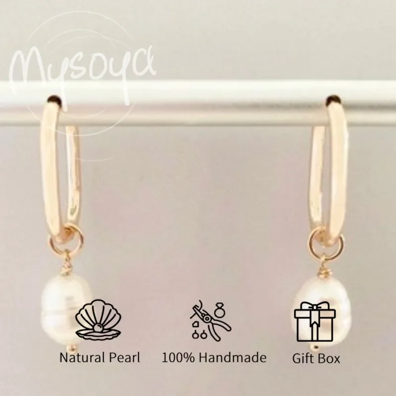 MYSOYA White Rice-shaped Freshwater Pearl Earrings 10-11mm With Gift Box, For Her/Him, Birthday/Wedding/Christmas/New Year Gift
MYSOYA White Rice-shaped Freshwater Pearl Earrings 10-11mm With Gift Box, For Her/Him, Birthday/Wedding/Christmas/New Year Gift