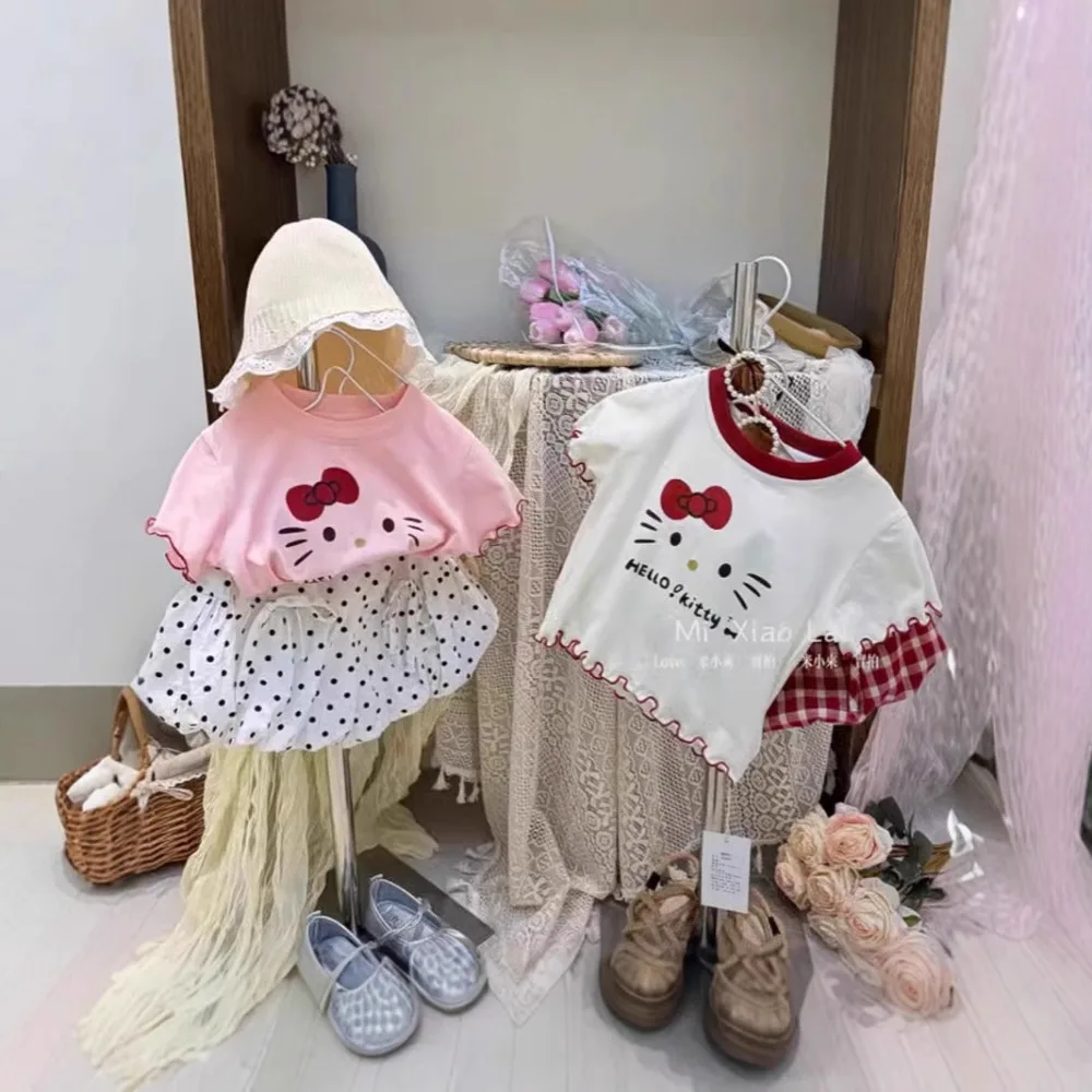 Hello Kitty Anime Kawaii Sanrio Ins Fashion Baby Clothes Cute Cartoon Print Short Sleeve Cotton T-shirt Clothes Gifts Toys
Hello Kitty Anime Kawaii Sanrio Ins Fashion Baby Clothes Cute Cartoon Print Short Sleeve Cotton T-shirt Clothes Gifts Toys