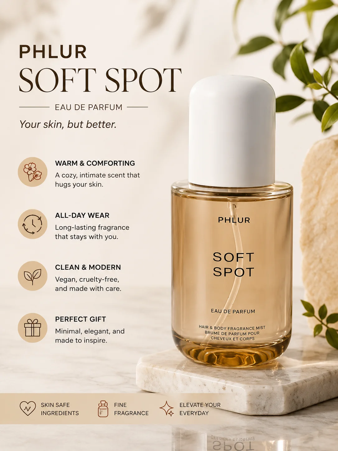 PHLUR Soft Spot Eau De Parfum For Women - Long Lasting Floral Fragrance - Luxury Perfume Spray - Birthday Gift For Her
PHLUR Soft Spot Eau De Parfum For Women - Long Lasting Floral Fragrance - Luxury Perfume Spray - Birthday Gift For Her