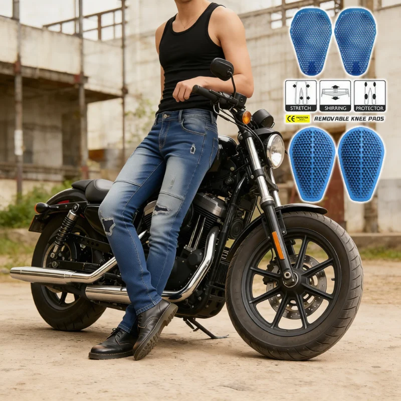 Winx Wheels Men Motorcycle Riding Jeans CE Protective Anti-Fall Biker Pants Washed Distressed Ripped Straight Leg Trousers
Winx Wheels Men Motorcycle Riding Jeans CE Protective Anti-Fall Biker Pants Washed Distressed Ripped Straight Leg Trousers
